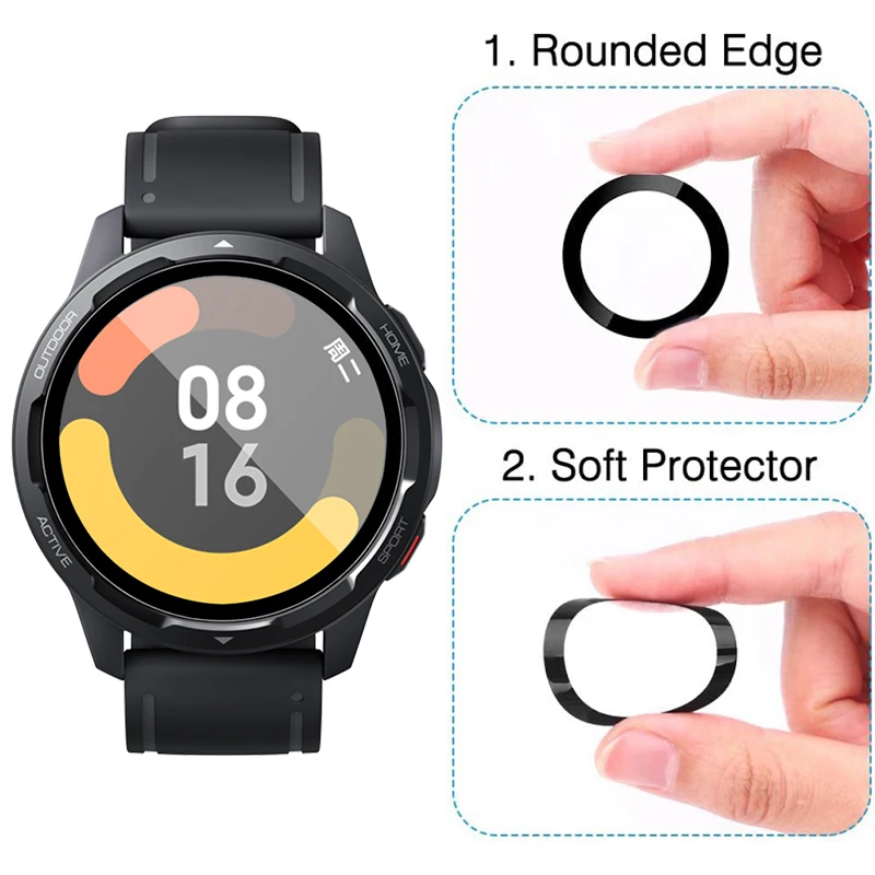 3D Curved Film For Xiaomi Mi Watch Color 2 Smartwatch HD Transparency Full Coverage Scratch Proof Screen Protector Accessories