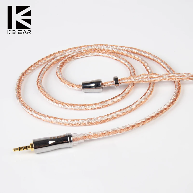 KBEAR Expansion 24 Core 4N Silver Plated Upgrade Earphone Cable MMCX/2PIN/QDC/TFZ Earbuds Headphone Connector For Lark kai ks1