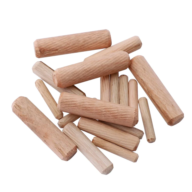 Pasadores de madera redondos estriados, varillas de 40-50mm para carpintería, juntas de cajón de armario, accesorios para muebles, M6/100, 8/10 unids/set