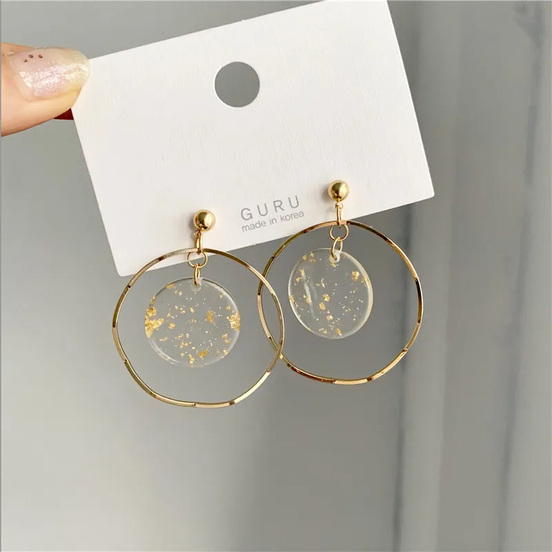 The Geometric The Wave Round Golden Earrings Fashion Hyperbole Contracted Restoring Ancient Ways Women Jewelry Gift Accessories