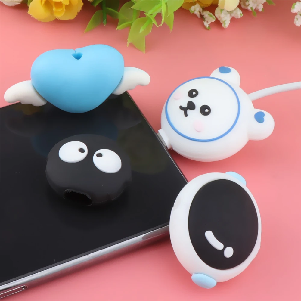 Cartoon Cable Protector Anime Charger Protector For iPhone 18W 20W Cable Winder Organizer Cute Data Line Cord Protective Cover