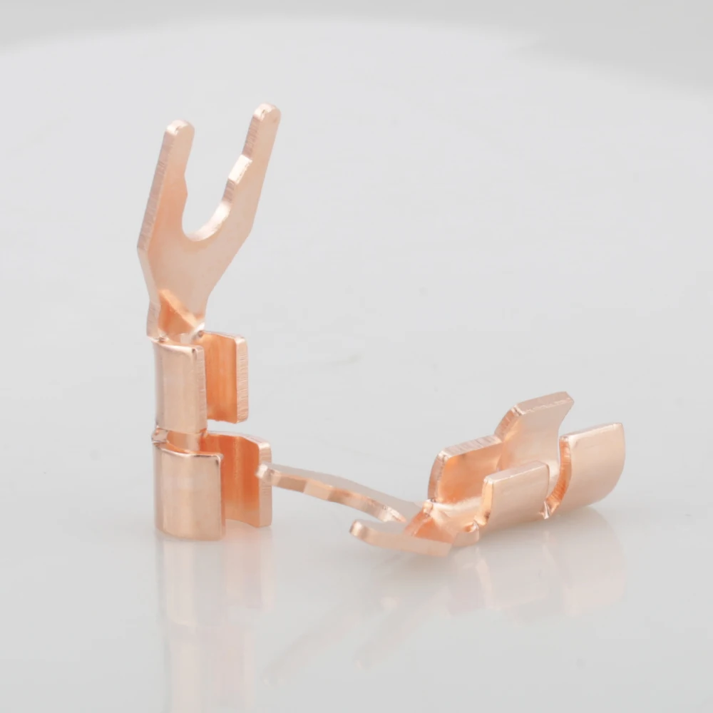 Hi End Audio pure copper Spade Fork plug for speaker cable Speaker Cable Connector