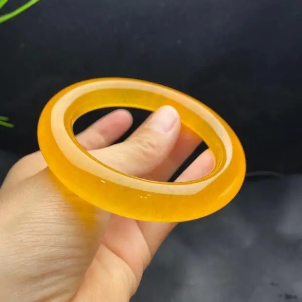 Class A Natural jadeit  High ice yellow Jade Bracelet carving bangles jewelry jade bangles Real stone women gift bracelet