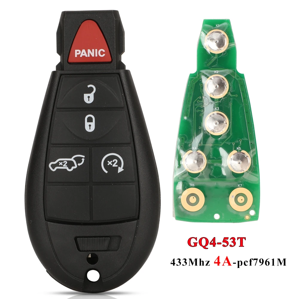 4A Chip Smart Remote Fobik Key Fob – 5-Button – Fits 2014-2019 Jeep Cherokee – KEYXPRESS GQ4-53T