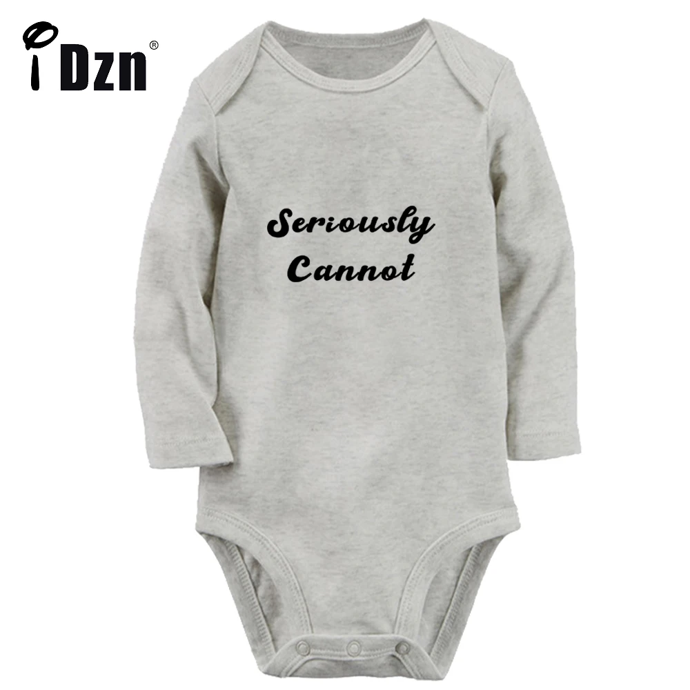 iDzn NEW Seriously Cannot Fun Printed Baby Boys Rompers Cute Baby Girls Bodysuit Newborn Cotton Jumpsuit Long Sleeves Clothes