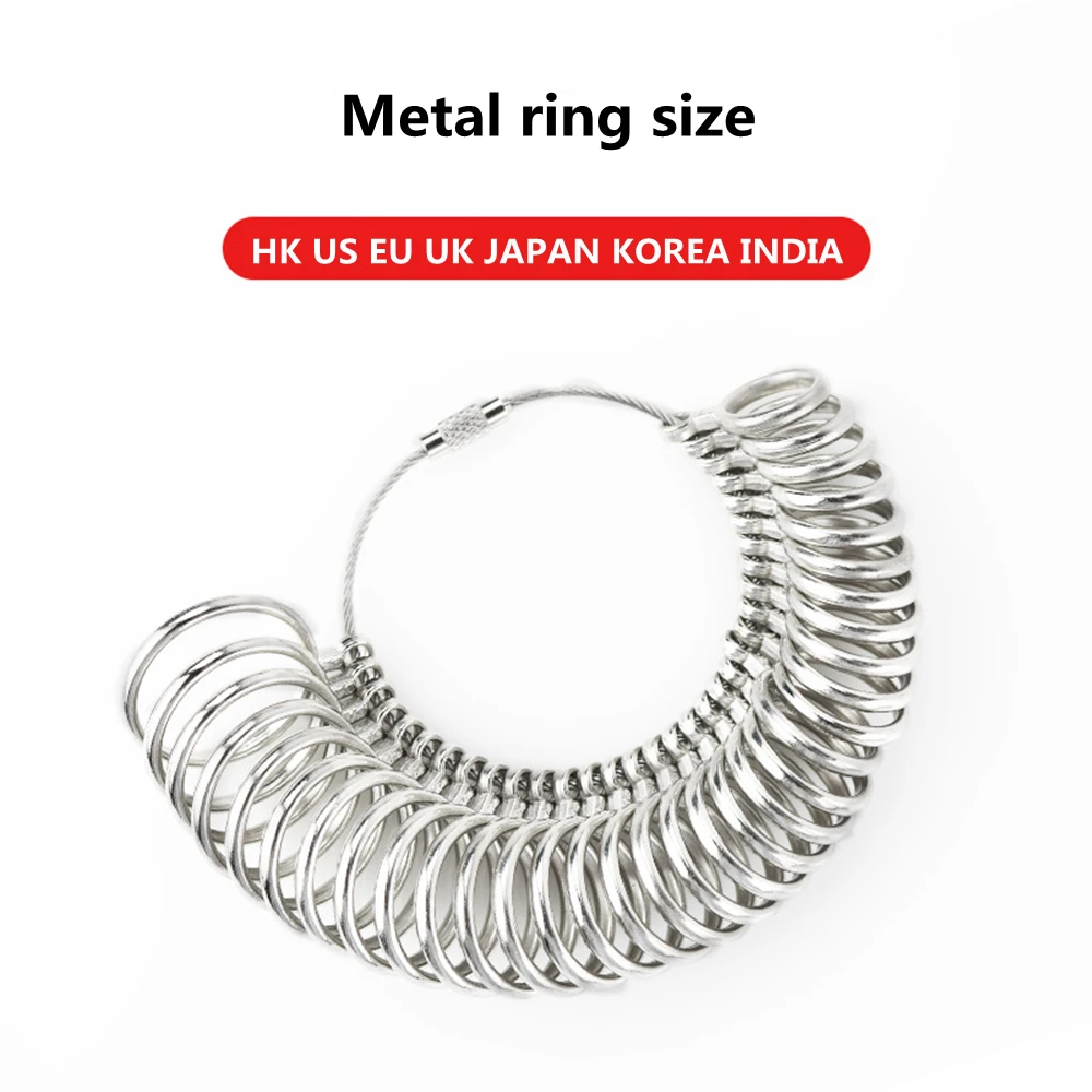 

Ring Sizer Measurement Scales Kit Tools UK A-Z US EU Men Finger Ring Sizes Gauge Set Metal Finger Measure Sizing Measuring Women