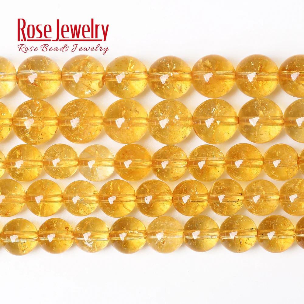 AAA+ Natural Citrines Crystal Beads Yellow Quartz Natural Stone Beads For Jewelry Making DIY Bracelet Necklace15'' 4/6/8/10/12mm