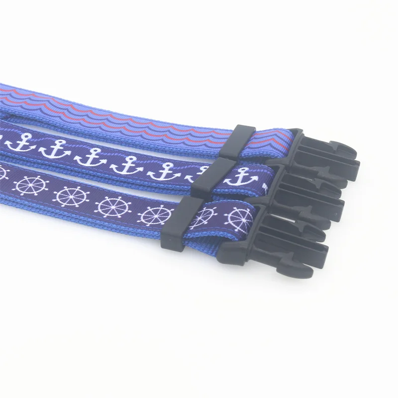 DHK 1inch 25mm Dog Collar Navy Sea Anchor Personalized Adjustable High Quality Ribbons Sewing Material Pet Collars Craft E2005