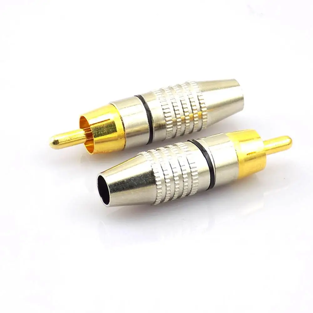 10pcs RCA Male Connector Non Solder plug Adapter for AudioCable Plug Video CCTV Camera Solder-Free Multifunctional ligh Quantity