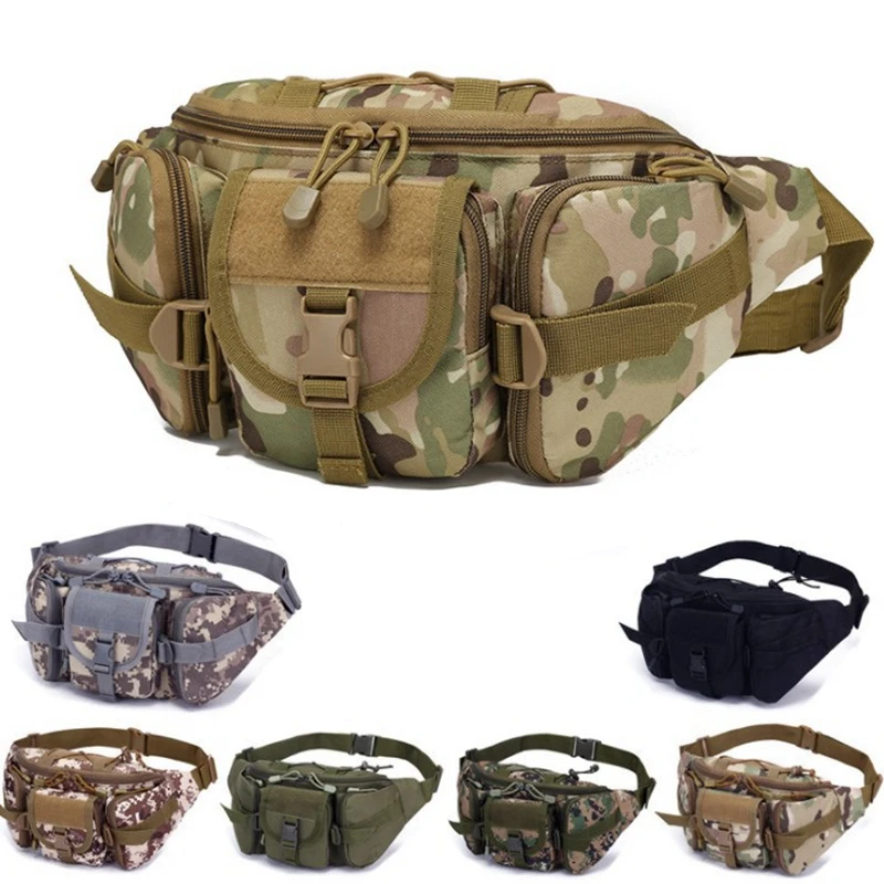 Tactical Fanny Pack Military Waist Bag Pack Utility Hip Pack Bag with Adjustable Strap Waterproof for Outdoors Fishing Cycling