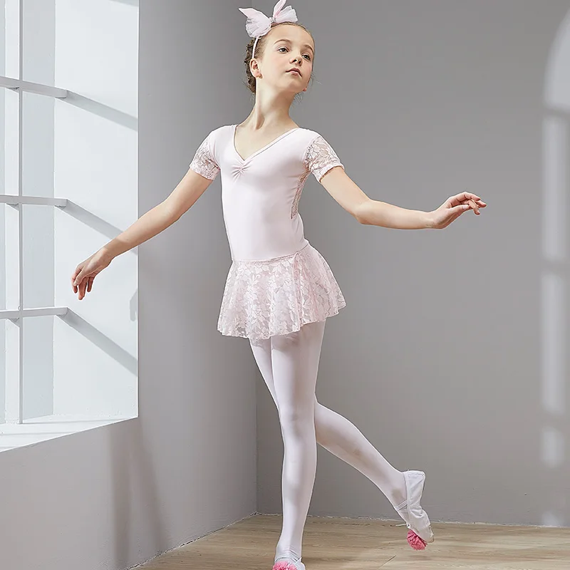 

Girls Short Sleeve Dance Dress, Cotton Lace Ballet Dancewear,Toddler Ballet Leotard, Tutu Dress, Kids Dance Skirts, Ballet Dress