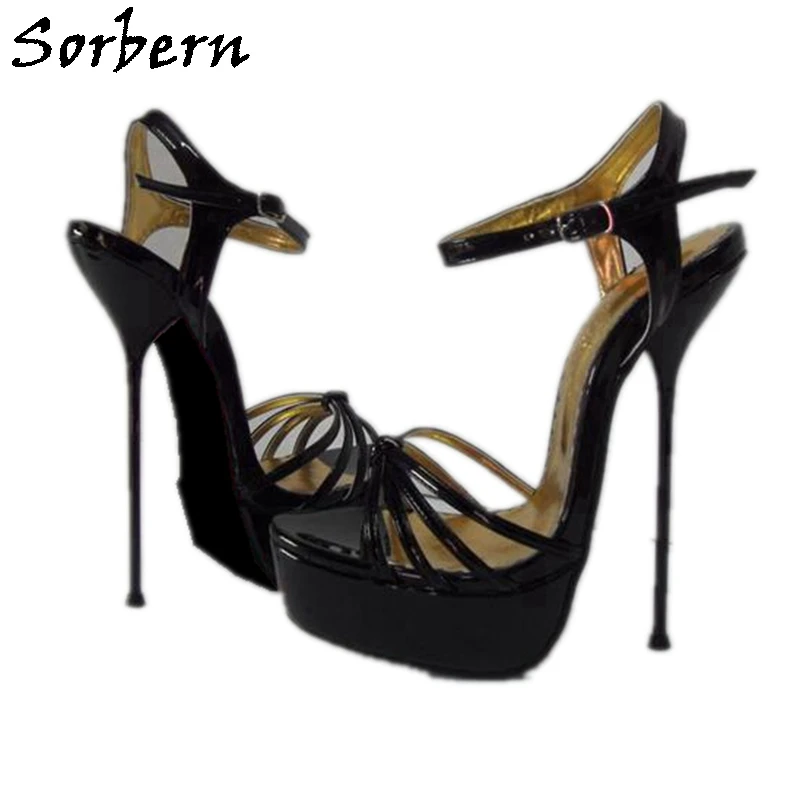 Sorbern Night Club Footwear Sandals Slingback Summer Shoes 12Cm 14Cm 16Cm Stilettos Steel High Heel Open Toe Ankle Straps Shoe