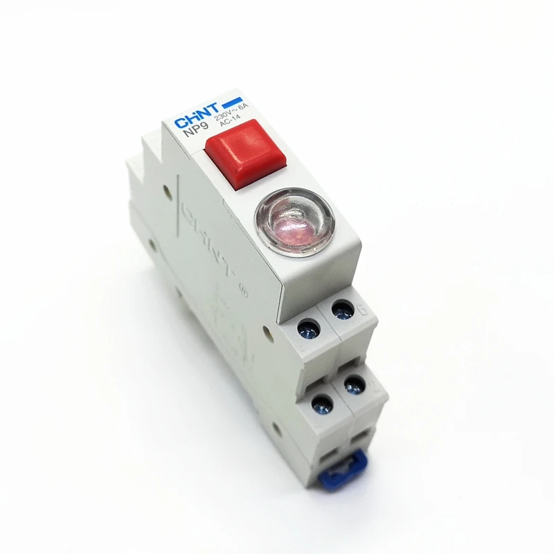 1 قطعة CHINT الدين السكك الحديدية جبل NP9 مجهار مع إشارة ضوء 2NO 1NC مجهار AC DC230V 24V