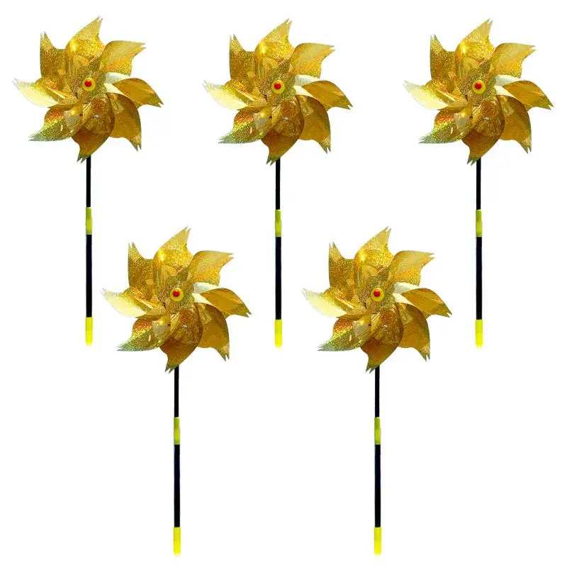 5Pcs Anti-birds Pinwheels Reflective Windmill Repellents for Scaring Birds Away from Garden Yard Lawn Farm
