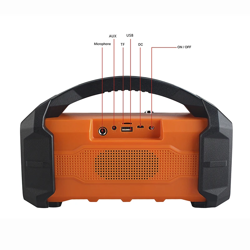 Portable bluetooth Speaker with microphone Outdoor Wireless Music Stereo Bass Subwoofer Support FM TF Aux & Recorder