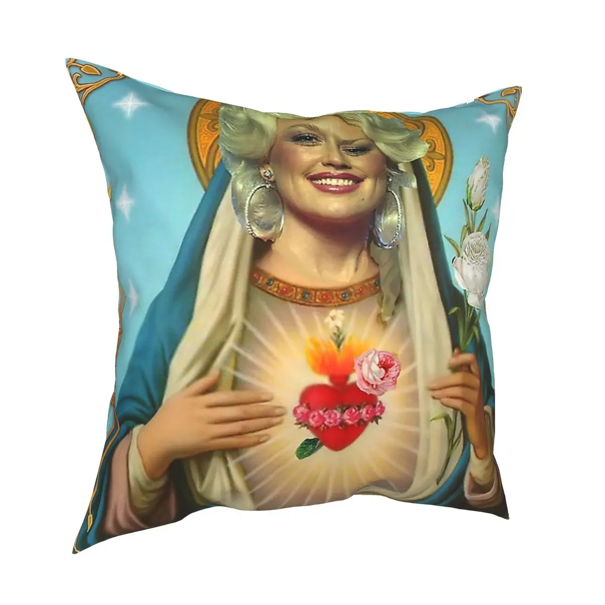 Saint Dolly Parton Pillowcase Printed Zip Decor for Room Cushion Cover Wholesale