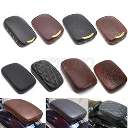 PU Leather Rectangle Rear Pillion Passenger Pad Seat 8 Suction Cups For Harley Dyna Sportster Touring Cruiser Chopper Custom