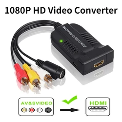 Konwerter wideo RCA s-video na HDMI z USB kabel do HDTV DVD s-video na kabel HDMI RCA/AV na HDMI