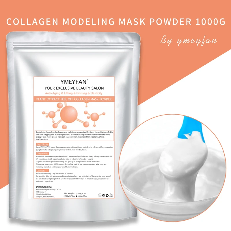 Bulk Wholesale 1000g DIY SPA Organic Collagen Powder Mask Peel Off Jelly Mask Moisturizing Firming Anti-Aging