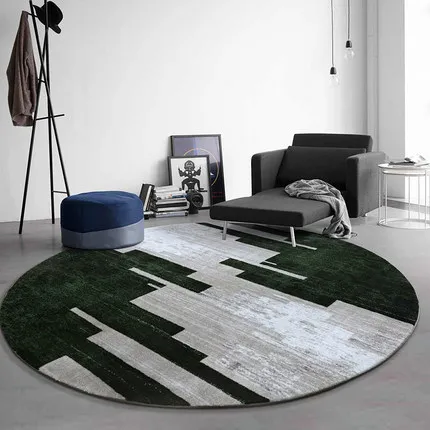 Nordic Style Living Room Tea Table Sofa Blanket Small Mattress Modern Geometric Bedroom Light Luxury Thick Circular Carpet