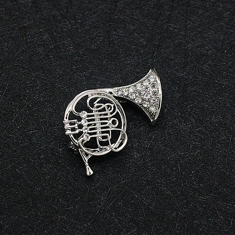 Image Rhinestone Musical Instrument Brooch Brooch Men\'s and Women\'s Suit Buckle Accessories Personalized Collar Pin