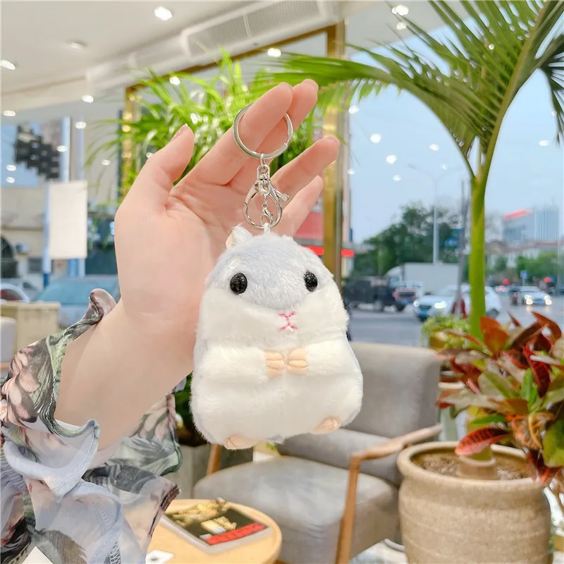 10cm Hamster doll keychain pendant doll hamster cute backpack doll plush ins bag pendant school bag pendant