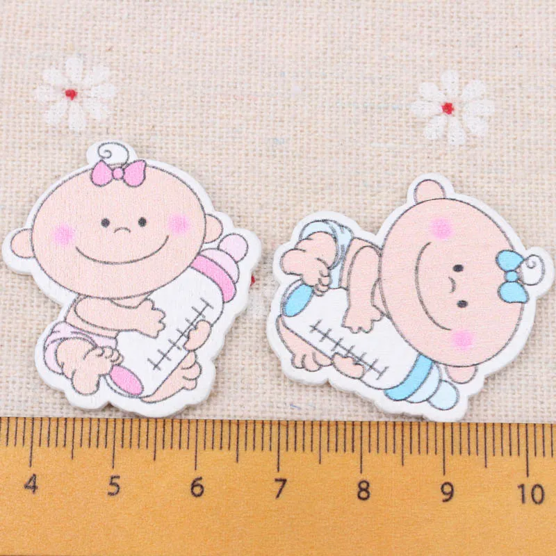 Blue/Pink Lovely Baby Pattern Scrapbooking Craft Embellishment For Handmade Sewing Home Decoration 33x36mm 20pcs