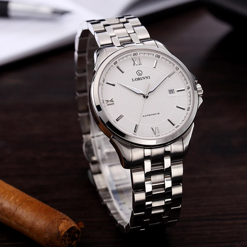 LOBINNI Herren-Armbanduhr mit automatischem MIYOTA-Uhrwerk, luxuriöse Schweizer Marke, 50 m wasserdicht, leuchtendes Saphirglas L9014