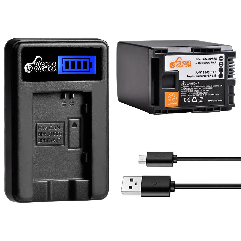 Batería de BP-828 de 2800mAh para Canon BP828 BP-820 VIXIA GX10, HF G21, G30, G40, G50, XA20, XA25, XA45, XA50, XA55, XF400, XF405