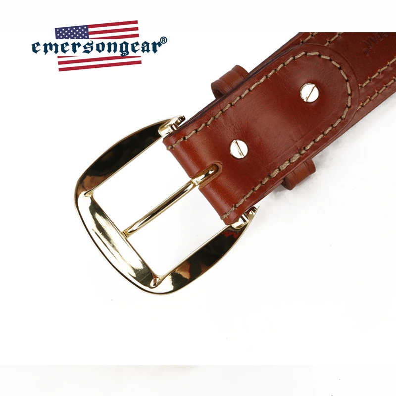 Emersongear MENS Cintura in pelle Vita tattica SB6 Fantasia cucita da 1,75 pollici Duty Strap Fibbia in ottone Sella superiore da esterno