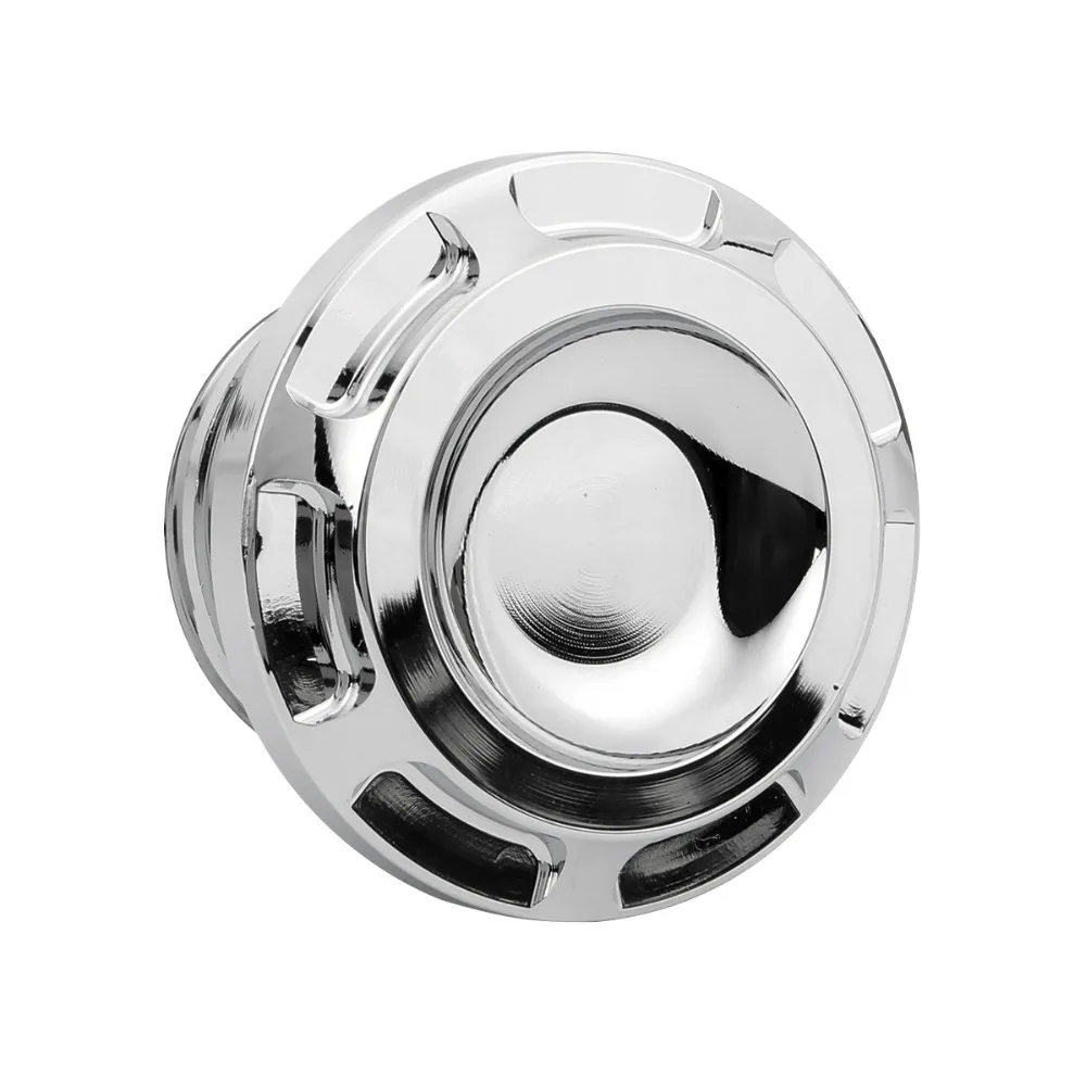 Black/Chrome Motorcycle CNC Aluminum Gas Tank Oil Cap Vented Fuel Cover for Harley '92-later XL and Dyna Road King Softail