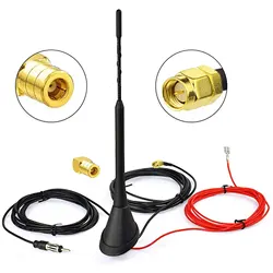 Active DAB/DAB Antenna Digital Radio FM/AM Estate Roof Antenna With SMB/SMA Plug DIN Adaptor Car Radio Vehicle Splitter Amplifi