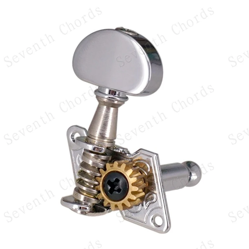 EIN Set 6pc Kleine Halbkreis Tasten Open Gear Inline Gitarre String Mechaniken Tuning Pegs Tasten Mechaniken Gitarre Zubehör teile – Detail 6