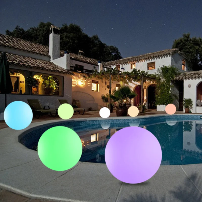 LED Luminous Ball 40/60cm Inflatable Glowing Ball Landscape Lamps for Outdoor Garden Backyard Beach Swimming Pool Decor Lights