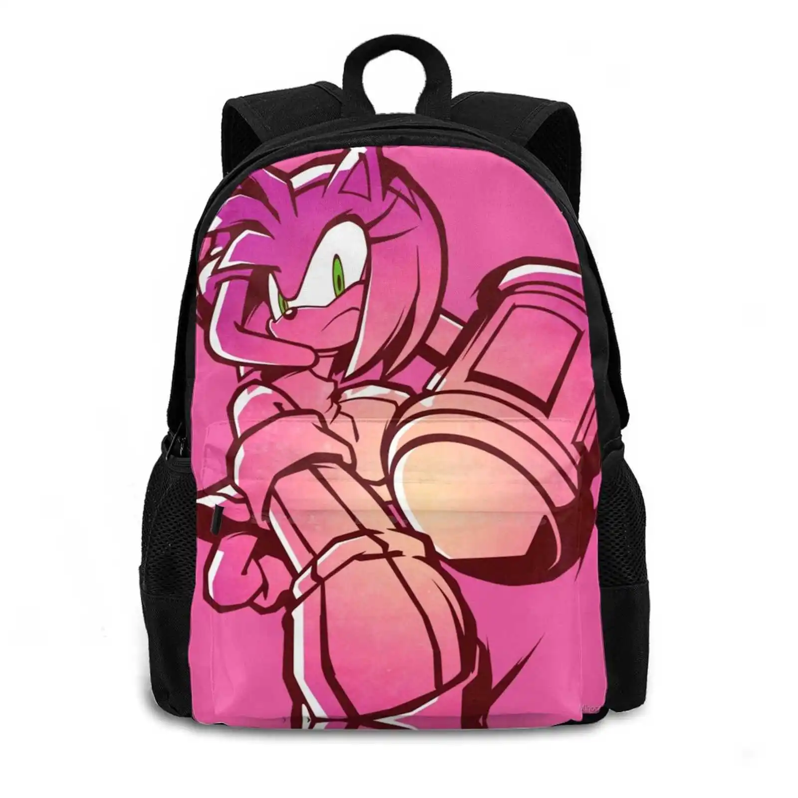 Amy Backpack For Student School Laptop Travel Bag Shadow The Hedgehog Tails Amy Knuckles Silver Heroes Metal Generations