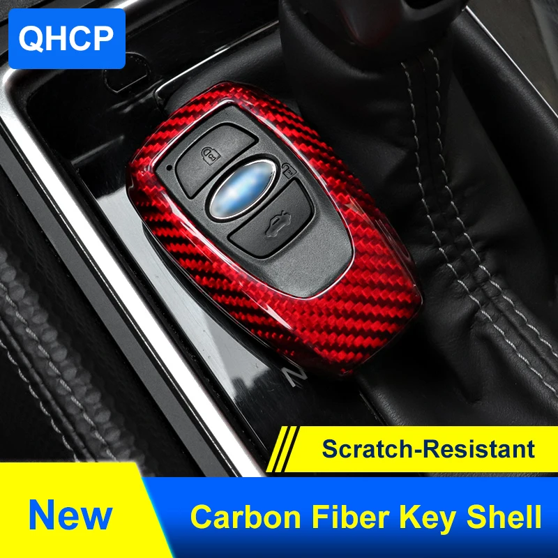 

QHCP Remote Key Cover Real Carbon Fiber Car Key Case Protector Shell Special For Subaru Forester Outback XV Legacy BRZ 2015-2019