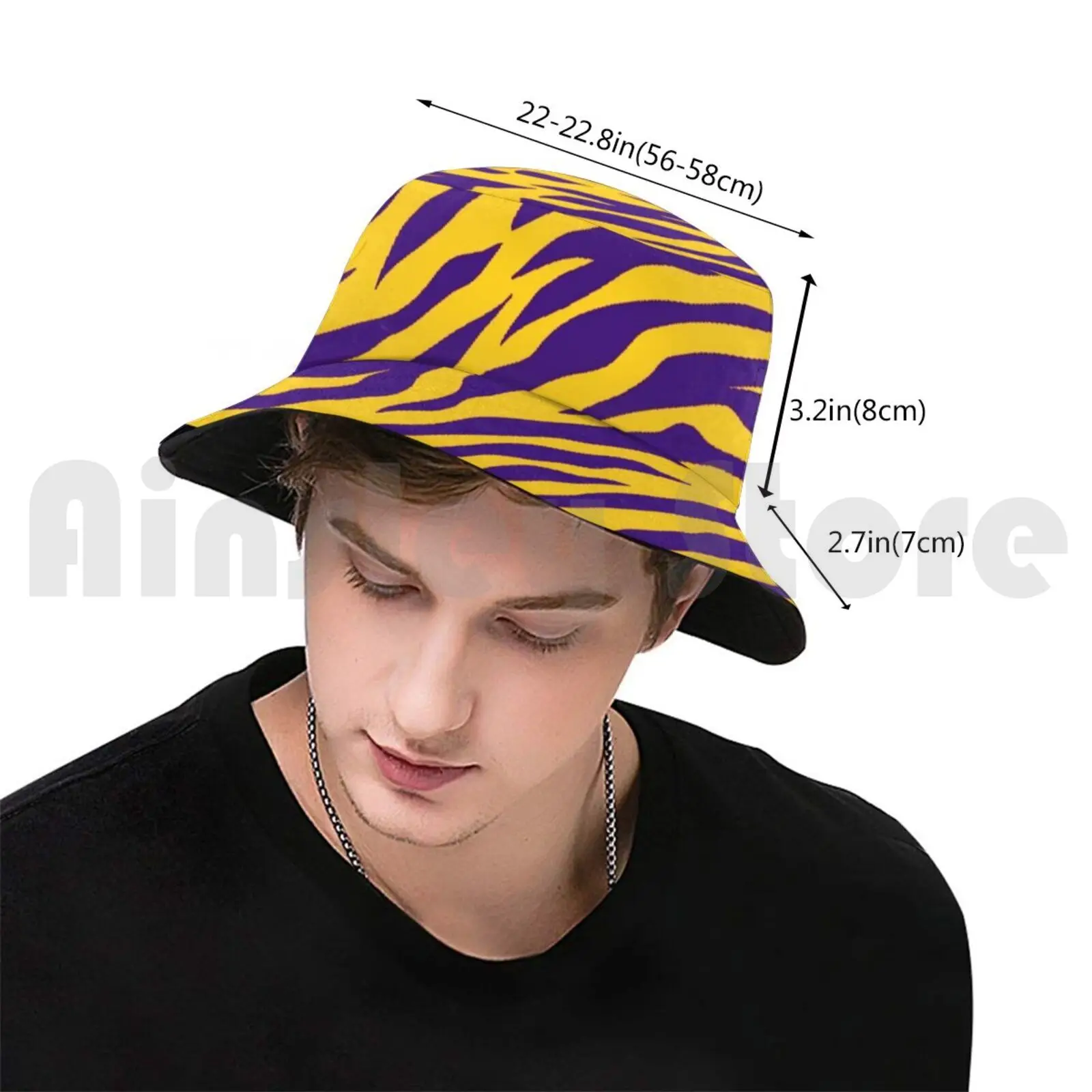 Purple And Yellow Tiger Stripes Sun Hat Foldable UV Protection Tigers Lsu Louisiana Bayou Bengal Tiger Stadium Go