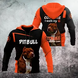 Envío Directo amor Pitbull perro 3D completamente estampado hombres otoño Sudadera con capucha Unisex Casual pulóver ropa de calle chaqueta chándales DK248