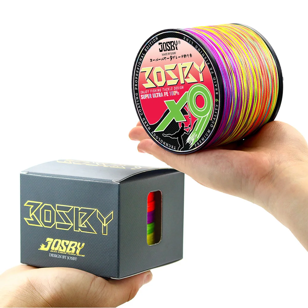 JOSBY 4 Strands 8 Strands 9 Strands Braided Fishing Line 1000M 500M 300M 100M PE Line Multifilament carp sea fishing wire