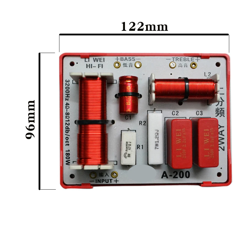 HIFIDIY LIVE A-200 2 Way 2 speaker tweeter + bass  Unit HiFi home Speakers audio  Frequency Divider Crossover Filters