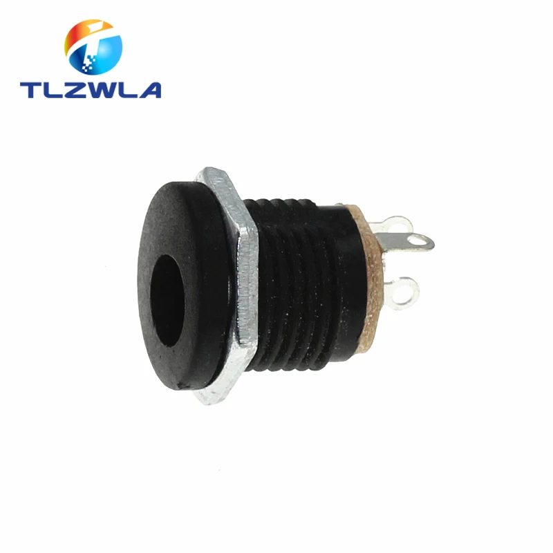 10PCS DC-022 5.5x2.1MM DC Power Socket 3Pins 5.5*2.5mm Screw The Nut DC Connector 5.5*2.1 Round Hole Interface Panel Socket