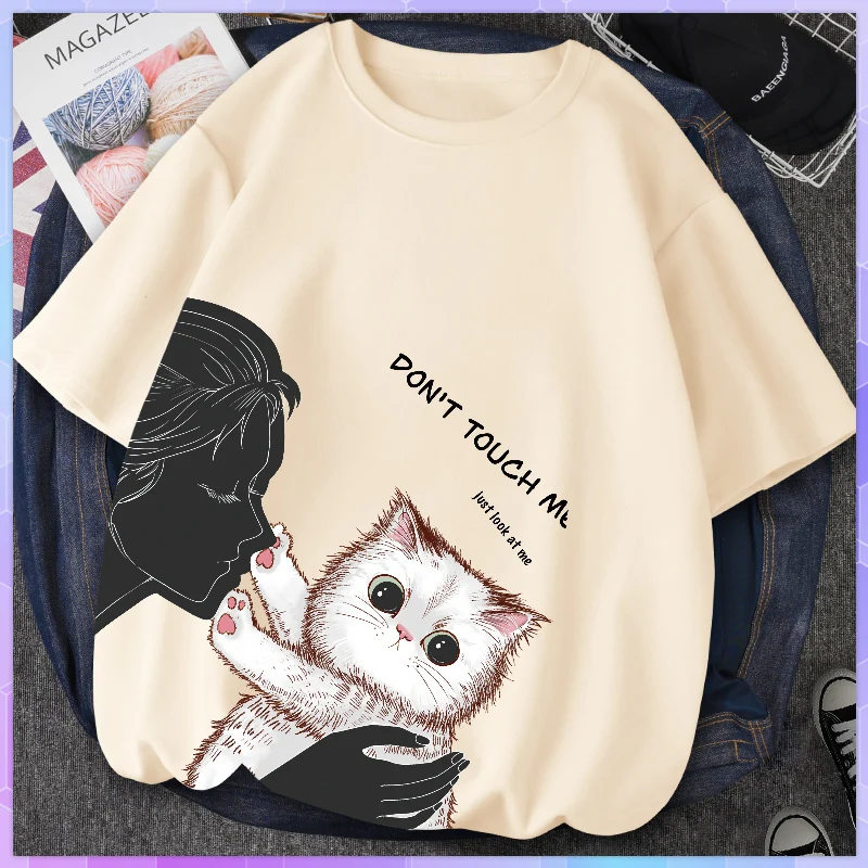 Funny Anime Print Oversized T-shirt Women Clothes Summer Casual Cotton T-Shirts Female Short Sleeved Tee Shirt 3XL Tshirts Tops