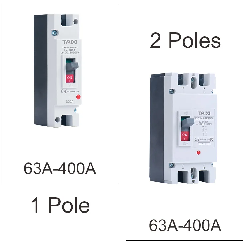 DC12V DC24V MCCB Circuit Breaker 150A 200A 250A 300Amp Rated Current for Batter Car Charger New Enery Power Protector Automatic