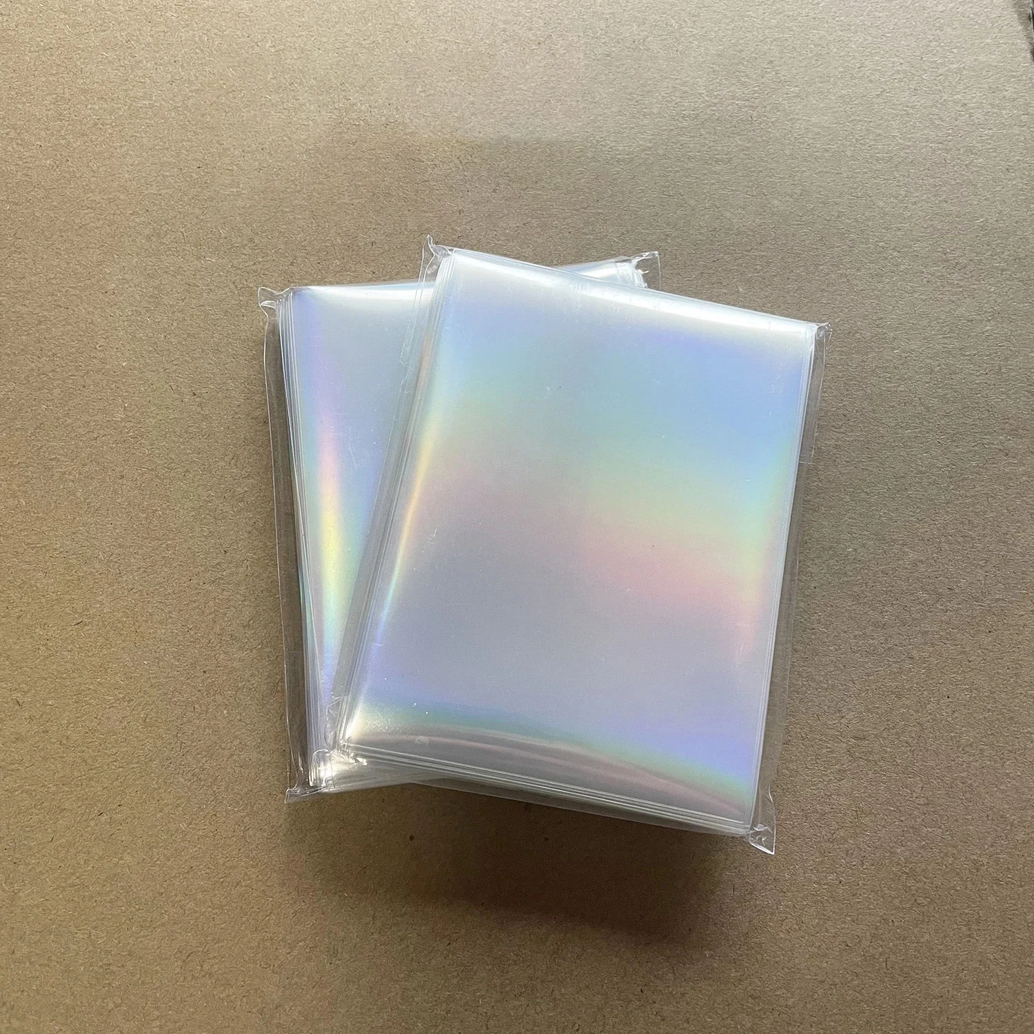 100pcs/lot Rainbow Foil YGO MTG TCG MGT Laser Clear Sleeves Korea Idol Photo Holographic Protector Trading Cards Shield Cover