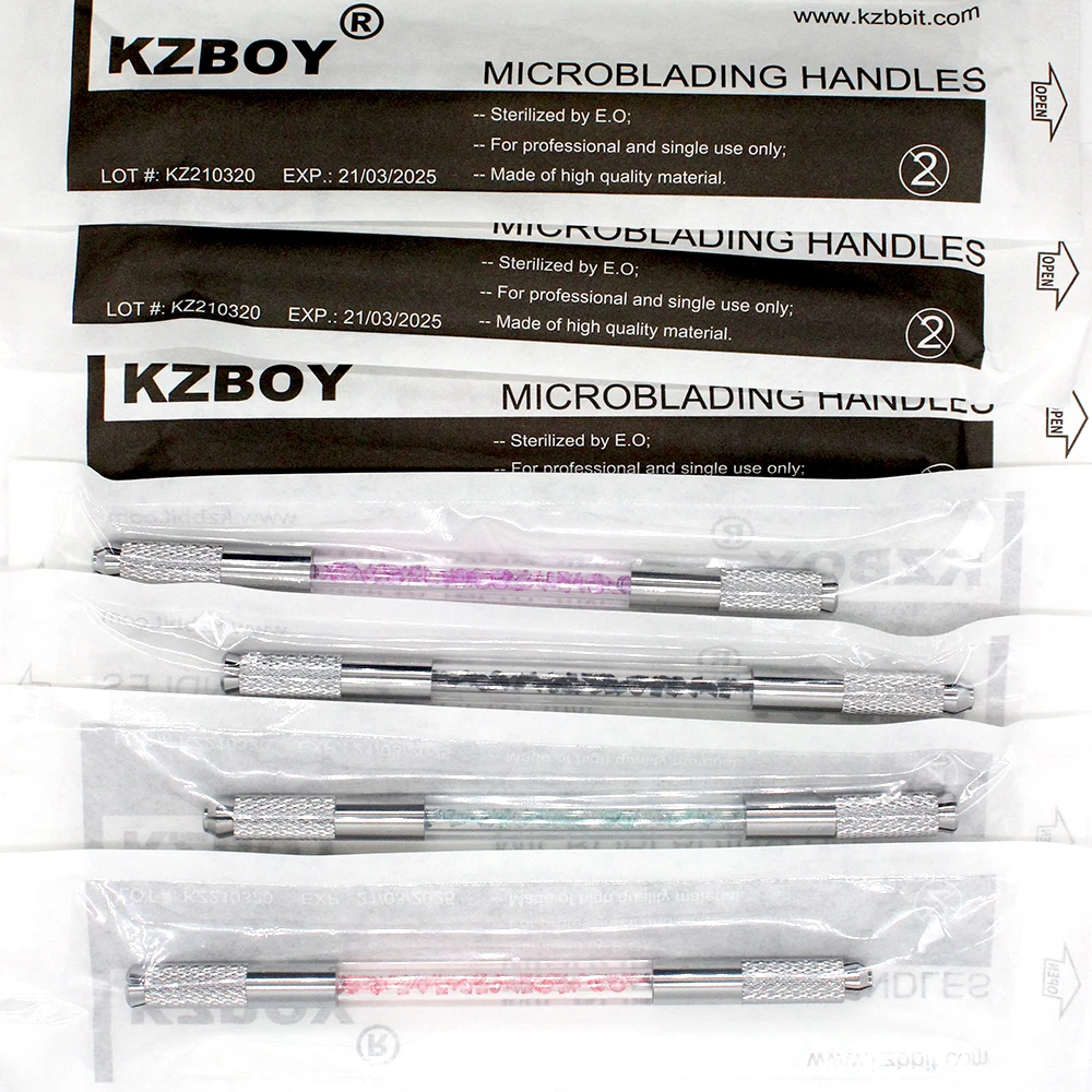 KZBOY Hot Sale Disposable Sterilized 20PCS Double Sided Crystal Microblading Hand Tools for Permanent Makeup