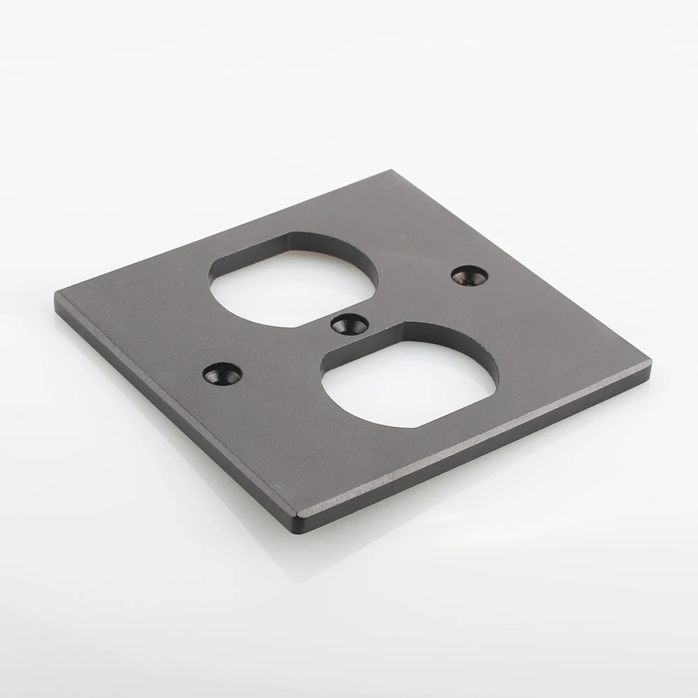 1x US AC Power Duple RECEPTACLE ฝาครอบ Outlet ผนังแผ่นแผง 8.5X8.5 ซม.สีดำ