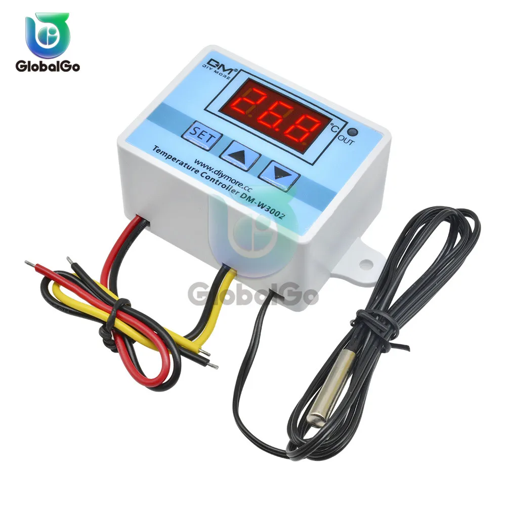 W3002 12V 24V 110V 220V LED Digital Temperature Controller Thermostat Thermoregulator Sensor Meter Fridge Water Heating Cooling