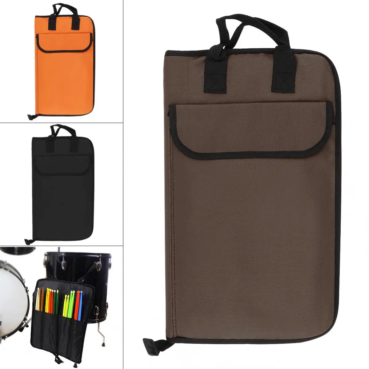 Water-resistantCanvas Drumstick Backpack Bag Jazz Drum Stick Music Book Storage Large Capacity Handbag