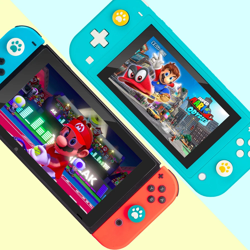 4 Uds. Tapas de silicona para agarre de pulgar para Nintendo Switch Joy-Con NS NX Lite controlador Cat Paw Joystick tapas accesorios de juego