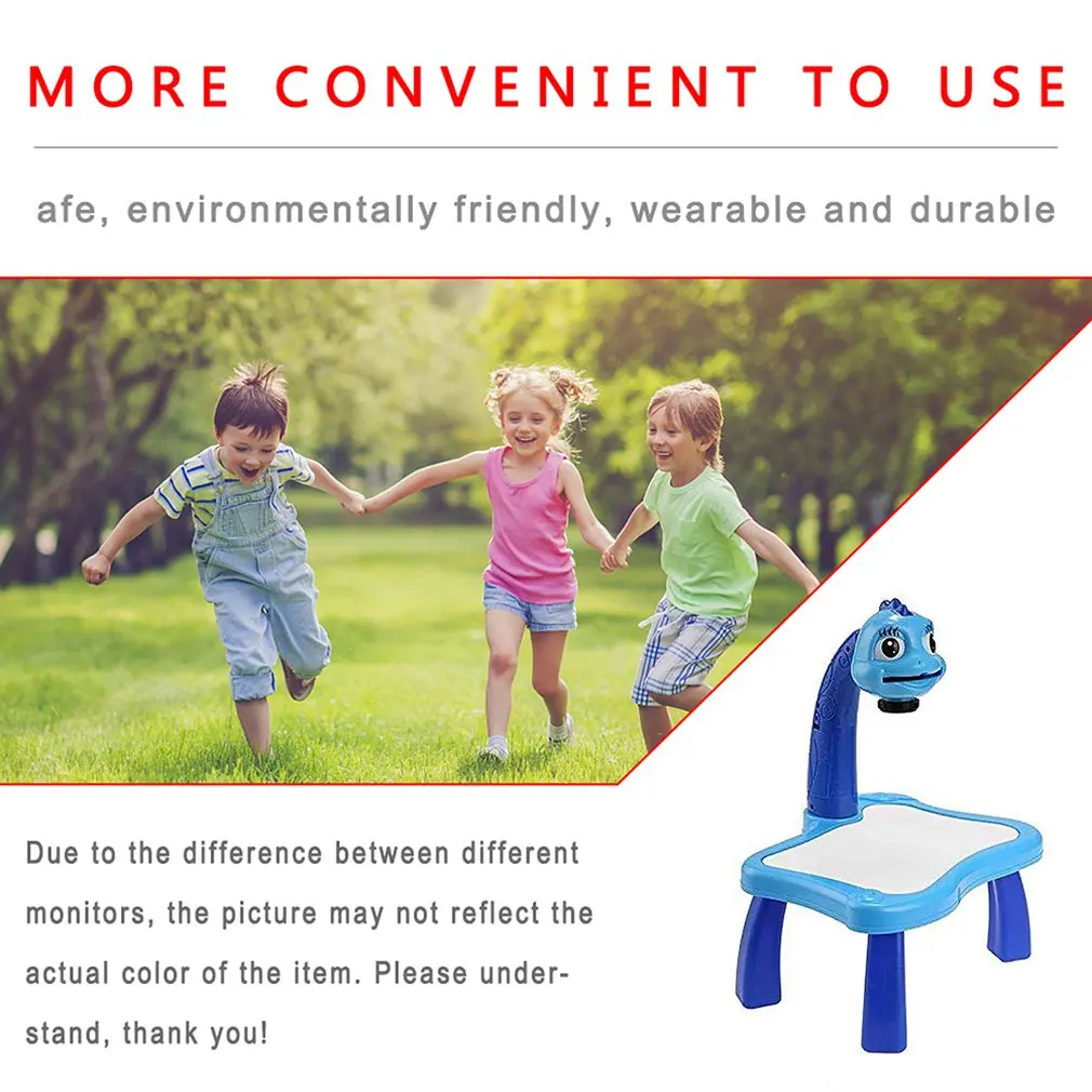 Child Learning Desk With Smart Projector Kids Painting Table Toy With Light Children Educational Tool Drawing Table 2020 NEW